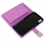 Wholesale iPhone Xr 6.1in Multi Pockets Folio Flip Leather Wallet Case with Strap (Hot Pink)